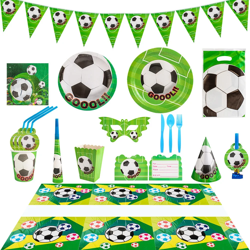 Football Soccer Theme Tableware Set For Kids Birthday Party Decorations Paper Cup Plates Banner Straw Gift Bag Party Supplies
Football Soccer Theme Tableware Set For Kids Birthday Party Decorations Paper Cup Plates Banner Straw Gift Bag Party Supplies