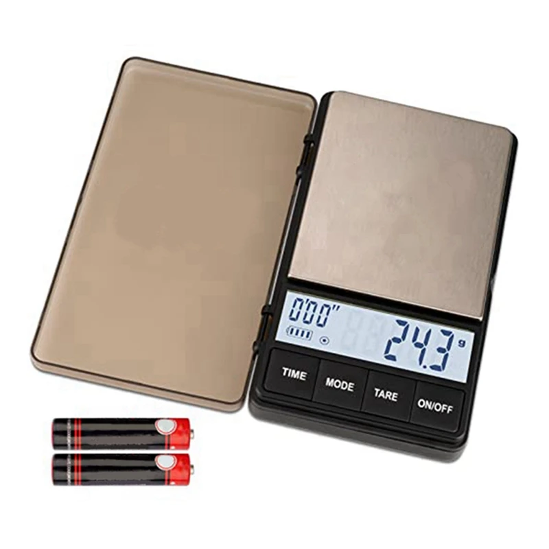 

1 Piece Small Espresso Scale With Timer 1000G X 0.1G Scales Bright Backlit LCD Display 2 Batteries