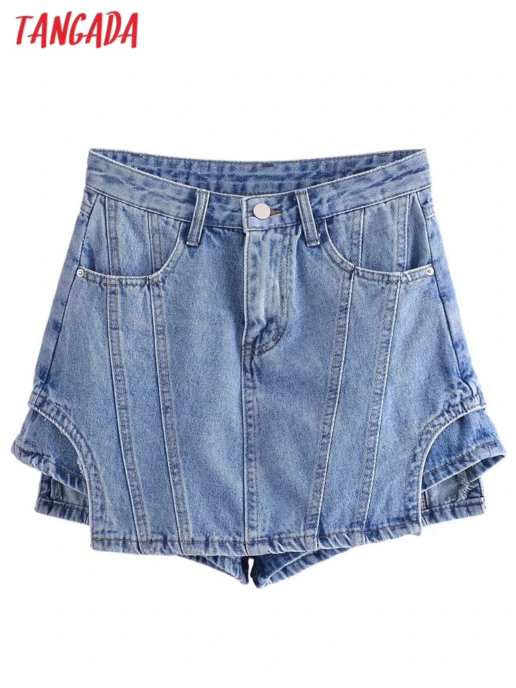 Юбка женская джинсовая короткая в винтажном стиле, 3W28 
Юбка женская джинсовая короткая в винтажном стиле, 3W28