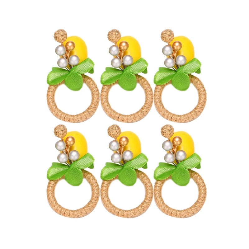 LBER Lemon Fruit Napkin Ring Holder Lemon Vine Leaf Napkin Ring Buckle Pearl Napkin Ring For Dinner Party Table Decor
LBER Lemon Fruit Napkin Ring Holder Lemon Vine Leaf Napkin Ring Buckle Pearl Napkin Ring For Dinner Party Table Decor