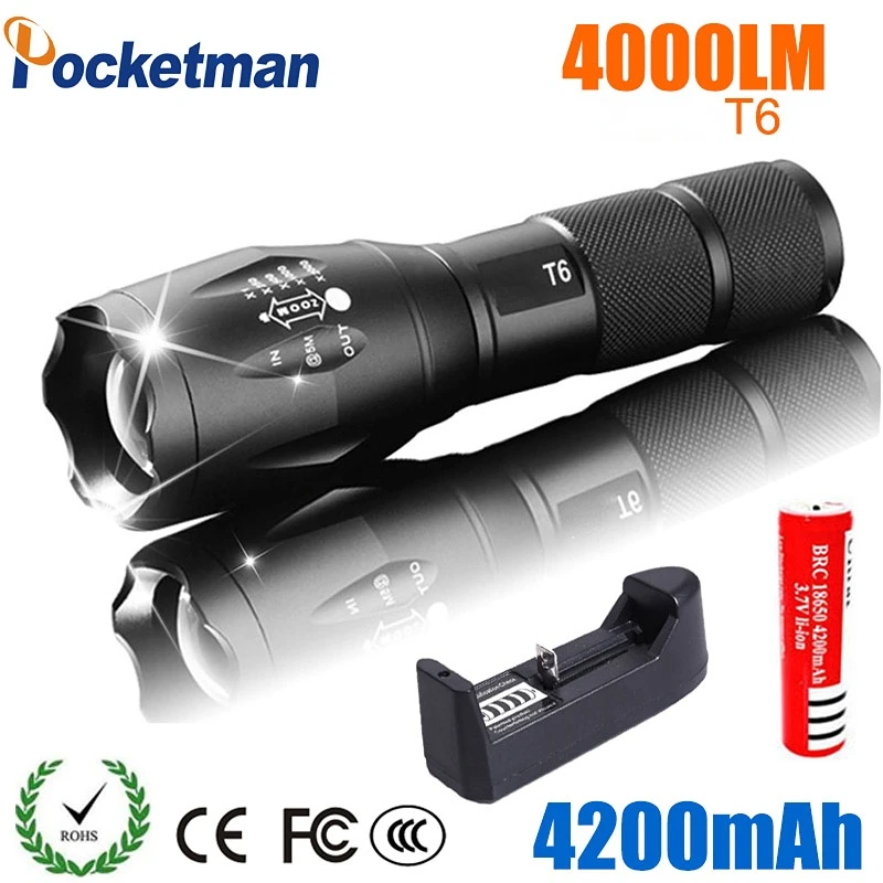 LED Rechargeable Flashlight Pocketman T6 linterna torch 18650 Battery Outdoor Camping Powerful Led Flashlights
LED Rechargeable Flashlight Pocketman T6 linterna torch 18650 Battery Outdoor Camping Powerful Led Flashlights