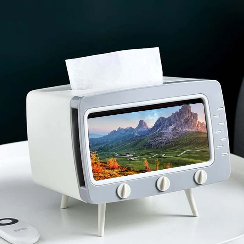 Tissue Box TV Shaped Cell Phone Holder Dispenser Storage Napkin Case Organizer With Mobile Phone Holder For Home Hotel
Tissue Box TV Shaped Cell Phone Holder Dispenser Storage Napkin Case Organizer With Mobile Phone Holder For Home Hotel