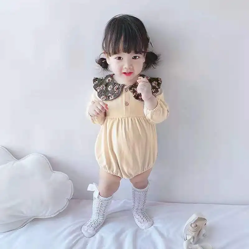 Baby Girl Long Sleeve Floral Peter Pan Collar Patchwork Jumpsuit Baby Romper Autum Baby Girls Newborn Clothings
Baby Girl Long Sleeve Floral Peter Pan Collar Patchwork Jumpsuit Baby Romper Autum Baby Girls Newborn Clothings