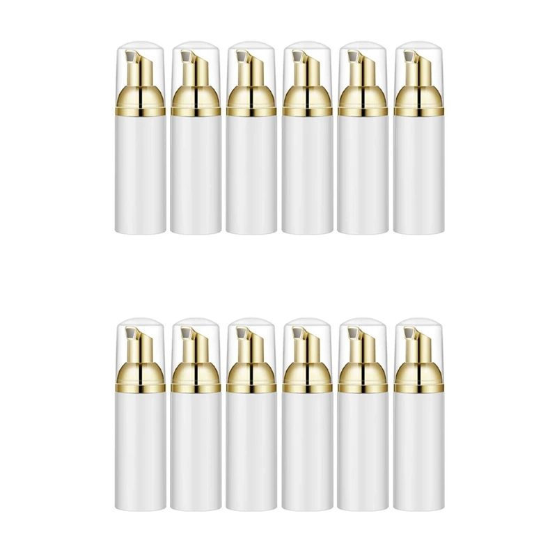 50ML/1.7Oz Foam Bottle With Gold Pump, 12Pcs, Empty Travel Foaming Dispensers For Soap, Shampoo, Gold+White 
50ML/1.7Oz Foam Bottle With Gold Pump, 12Pcs, Empty Travel Foaming Dispensers For Soap, Shampoo, Gold+White