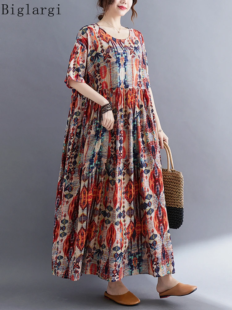 Oversized Loose Print Dress Summer Woman Beach Casual Large Size Women Korea Ladies Womens Cotton Vintage Long Floral Dress 2022
Oversized Loose Print Dress Summer Woman Beach Casual Large Size Women Korea Ladies Womens Cotton Vintage Long Floral Dress 2022