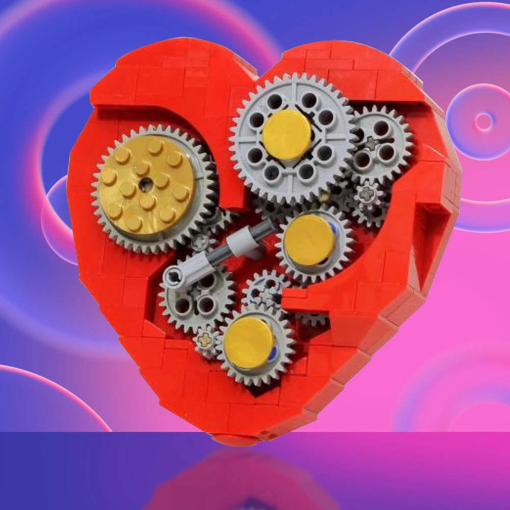 

Конструктор toybrick Moc Заводной в виде сердца, подарок на день Святого Валентина, модель «сделай сам», механические часы, кирпичи, детские игрушки, наборы для взрослых