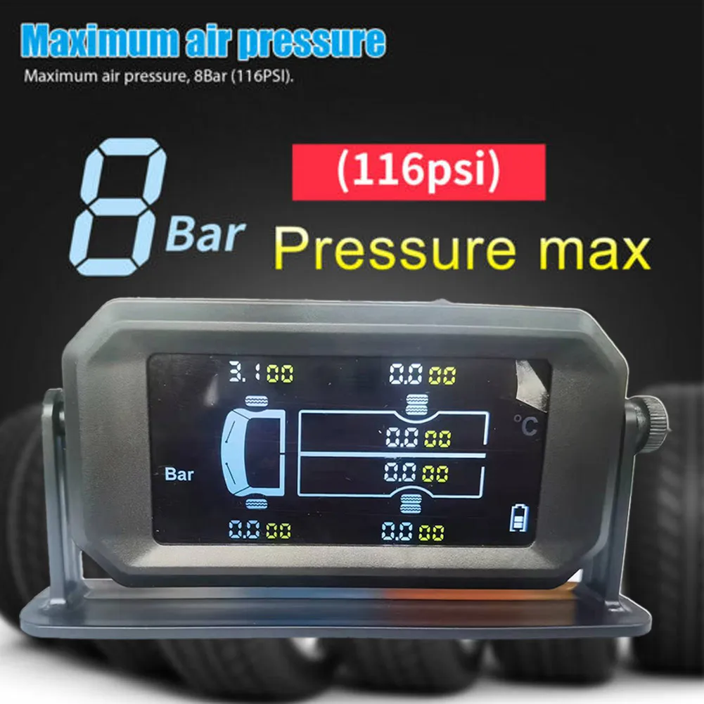 Solar TPMS LCD Car Tire Pressure Monitoring System + 6 External Sensors Portable Wireless Safety Type Pressure Monitor Alarm
Solar TPMS LCD Car Tire Pressure Monitoring System + 6 External Sensors Portable Wireless Safety Type Pressure Monitor Alarm