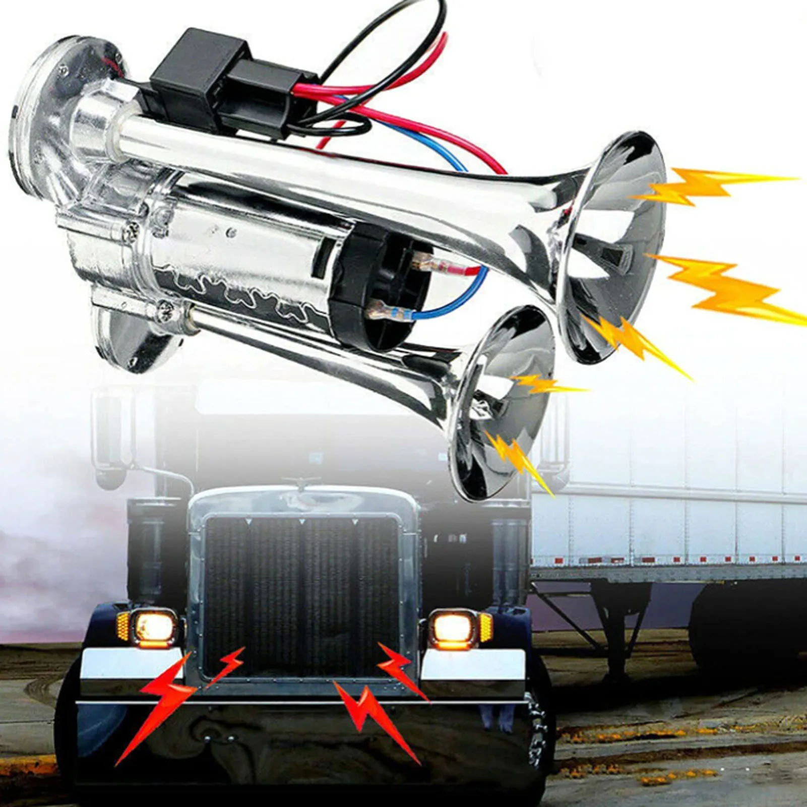 Флейта клаксон грузовика 12 В, 130 дБ, двойная труба, очень громкая труба с сильным давлением воздуха для поезда, лодки, БАГАЖНИКА АВТОМОБИЛЯ
Флейта клаксон грузовика 12 В, 130 дБ, двойная труба, очень громкая труба с сильным давлением воздуха для поезда, лодки, БАГАЖНИКА АВТОМОБИЛЯ