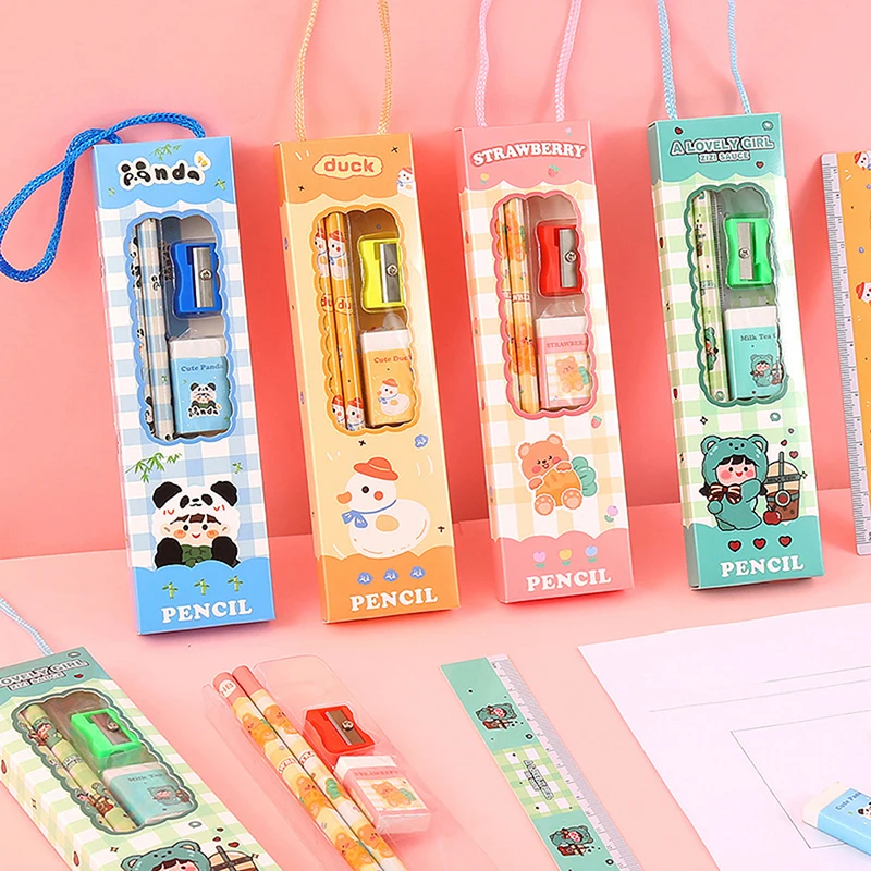 Portable Stationery Set Animal Cartoon Pencil Cute Ruler Children Pencil Sharpener Student Eraser School Supplies Gifts
Portable Stationery Set Animal Cartoon Pencil Cute Ruler Children Pencil Sharpener Student Eraser School Supplies Gifts