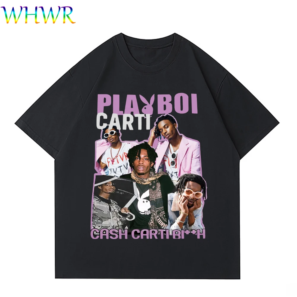 Футболка Playboi Carti Мужская в стиле хип-хоп, уличная одежда, рубашка из 100% хлопка с коротким рукавом, летняя повседневная футболка, Y2K 
Футболка Playboi Carti Мужская в стиле хип-хоп, уличная одежда, рубашка из 100% хлопка с коротким рукавом, летняя повседневная футболка, Y2K