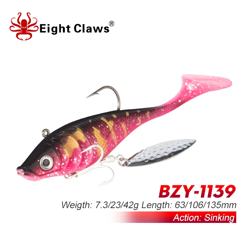 EIGHT CLAWS Soft Silicone Lure Fish Bait with Hooks Sea Fish Fishing Saltwater 7.3/23g 63/106mm Fishing Tackle Accessories Tool
EIGHT CLAWS Soft Silicone Lure Fish Bait with Hooks Sea Fish Fishing Saltwater 7.3/23g 63/106mm Fishing Tackle Accessories Tool