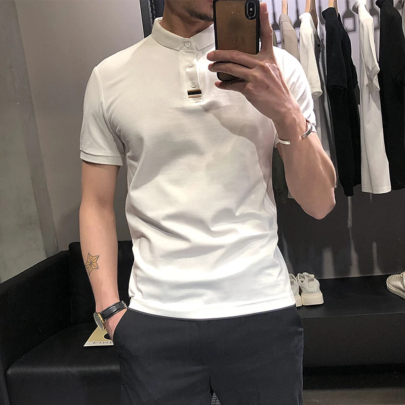 Mens Polo Shirts Solid Color Golf Tees 2022 Top Grade Cotton Short Sleeve Business Casual Clothes Slim Fit Business Social Polos
Mens Polo Shirts Solid Color Golf Tees 2022 Top Grade Cotton Short Sleeve Business Casual Clothes Slim Fit Business Social Polos