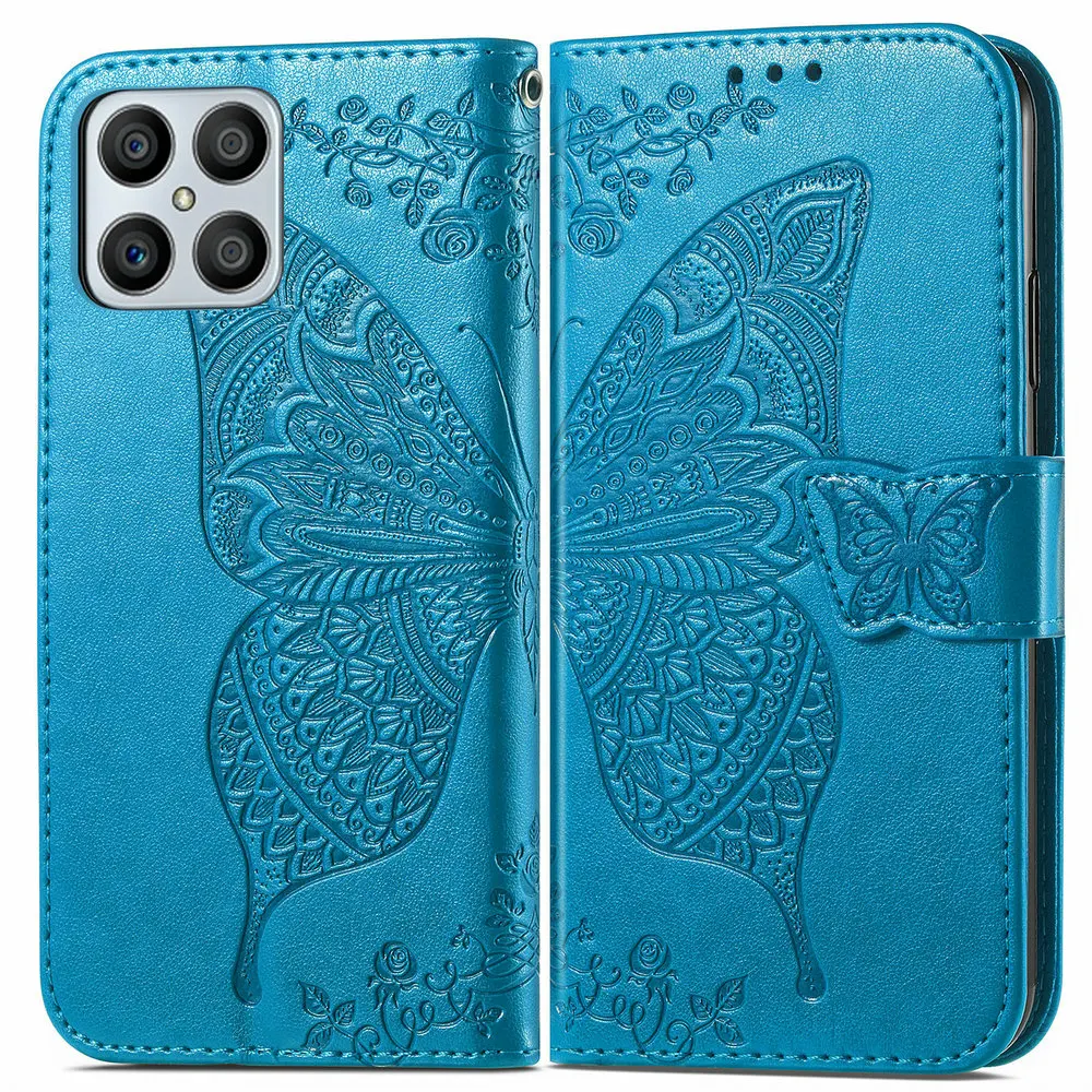 

Honor X8a X6 X 8 70 Lite Flip Case 3D Butterfly Wallet Skin Funda for Huawei Honor X8 Case HonorX8 8X X6s Shockproof Cover Capa