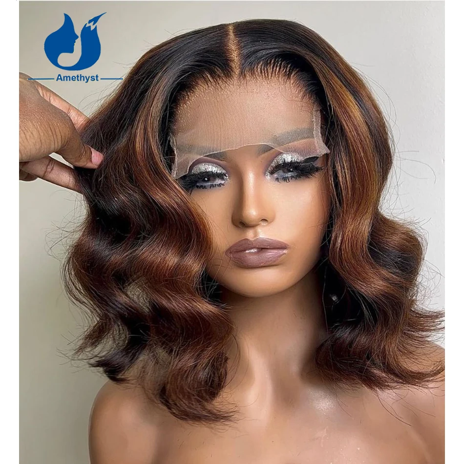 Amethyst Highlight Wave Short Bob Human Hair Wigs 5x5 PU Silk Top Lace Wig For Women 4x4 Lace Closure Wig Remy Hair Glueless
Amethyst Highlight Wave Short Bob Human Hair Wigs 5x5 PU Silk Top Lace Wig For Women 4x4 Lace Closure Wig Remy Hair Glueless