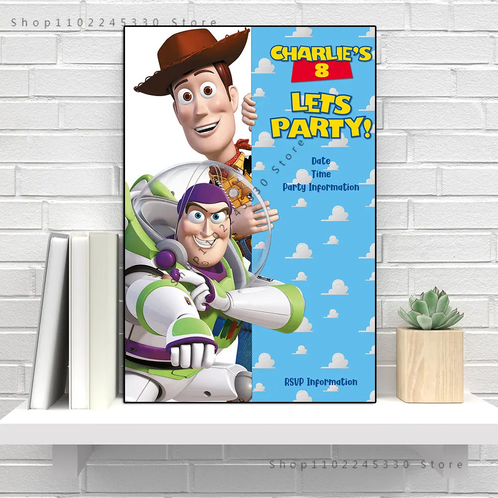 

Personalised Toy Story Name Word Poster And Print Cartoon Disney Birthday Custom Canvas Painting Wall Art Kids Room Home Decor