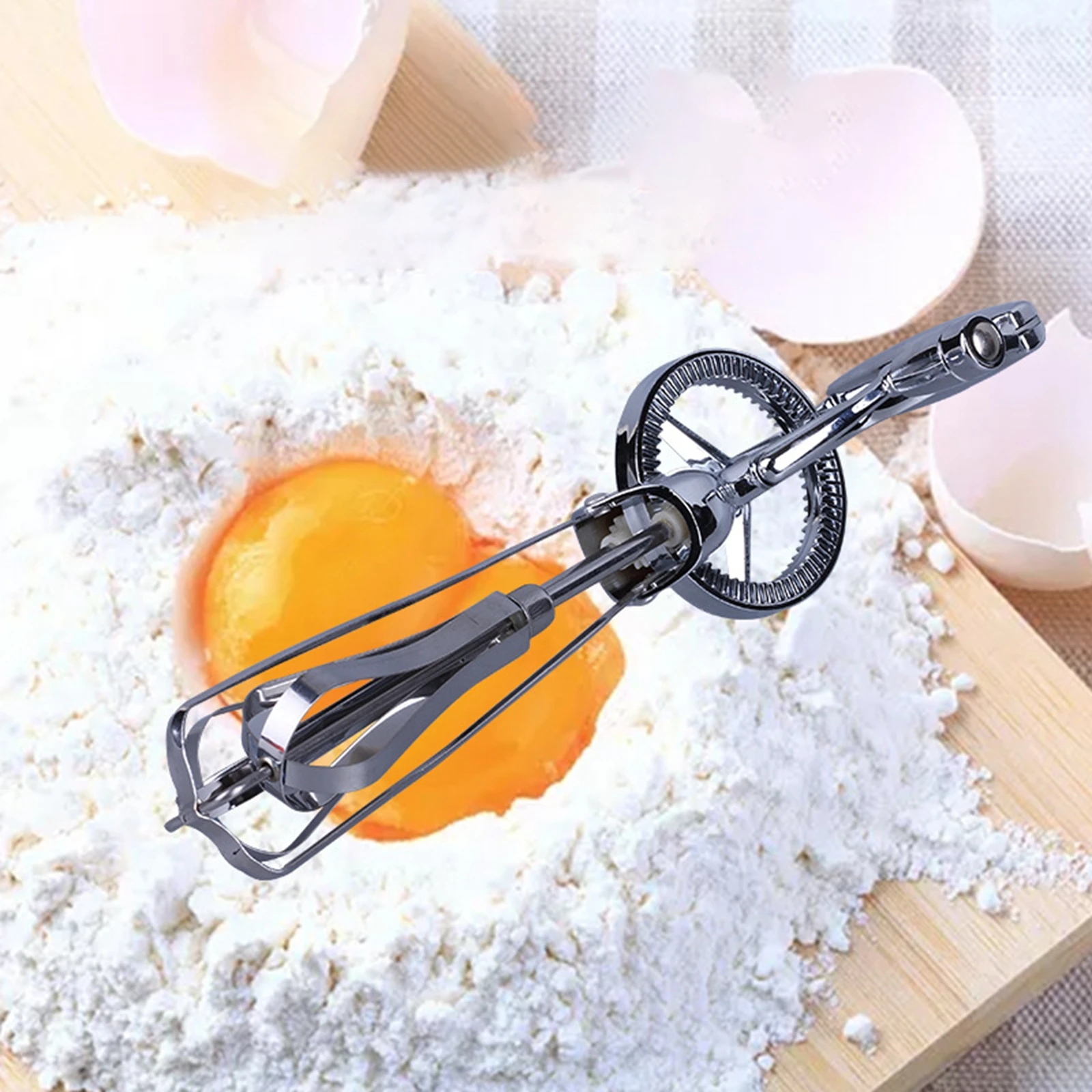 

Венчик для яиц из нержавеющей стали, ручная рукоятка, стильные Инструменты для выпечки, кухонные аксессуары, ручной миксер для домашней кух...