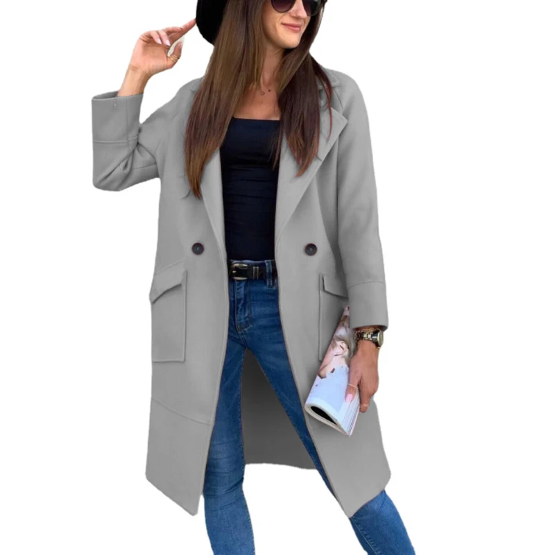 Women's Autumn Winter Coats Fashion Long Sleeve Solid Color Pocket Female Jacket Casual Elegant Overcoat
Women's Autumn Winter Coats Fashion Long Sleeve Solid Color Pocket Female Jacket Casual Elegant Overcoat