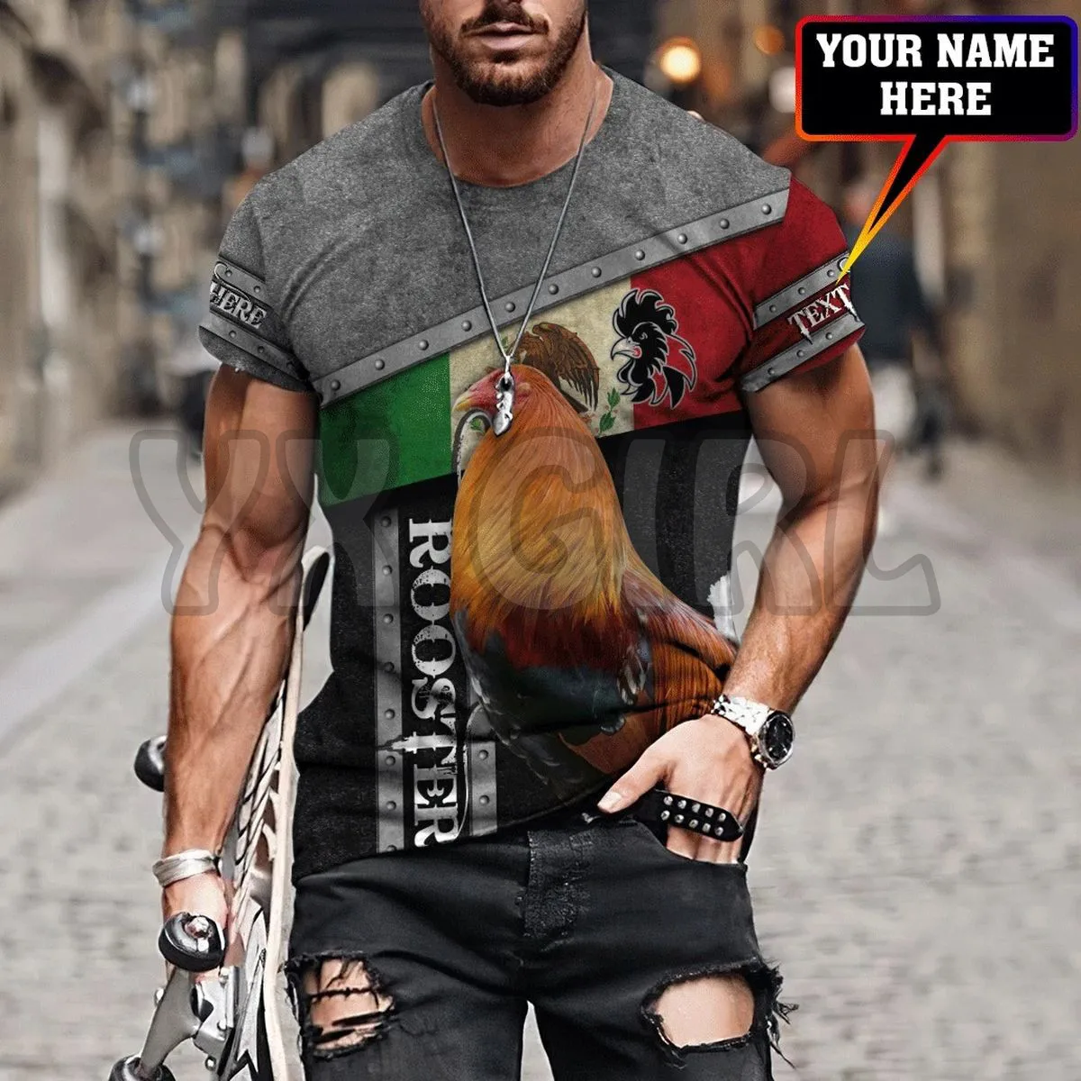 2022 Summer Fashion Men t shirt Personalized Rooster Mexico T-shirt 3D All Over Printed T Shirts Tee Tops shirts Unisex Tshirt
2022 Summer Fashion Men t shirt Personalized Rooster Mexico T-shirt 3D All Over Printed T Shirts Tee Tops shirts Unisex Tshirt