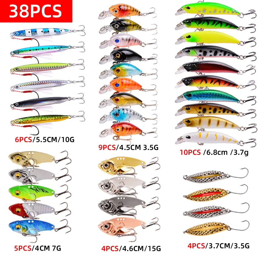 Almighty Mixed Fishing Lure Kits Wobbler metal Vibrations Spoon Crankbait Minnow Hard Baits Spiners Carp Bait Set Fishing Tackle
Almighty Mixed Fishing Lure Kits Wobbler metal Vibrations Spoon Crankbait Minnow Hard Baits Spiners Carp Bait Set Fishing Tackle
