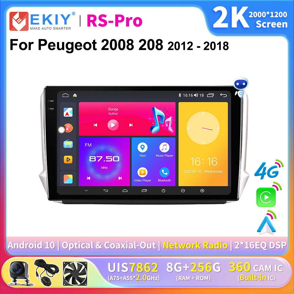 EKIY 2K экран Android радио для Peugeot 2008 208 2012 - 2018 стерео автомобильный мультимедийный видеоплеер 2din Carplay GPS Navi головное устройство
EKIY 2K экран Android радио для Peugeot 2008 208 2012 - 2018 стерео автомобильный мультимедийный видеоплеер 2din Carplay GPS Navi головное устройство