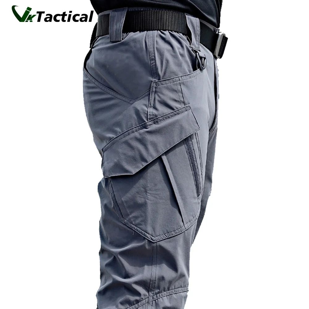 

New Mens Tactical Pants Multiple Pocket Elasticity Military Urban Commuter Tacitcal Trousers Men Slim Fat Cargo Pant 5XL