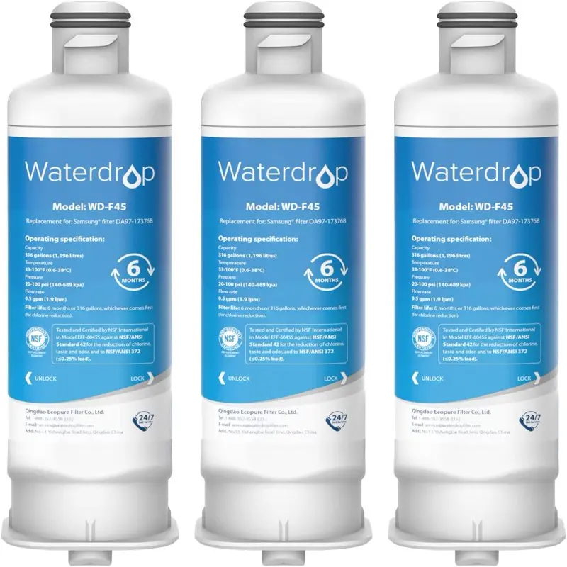 

DA97-17376B Refrigerator Water Filter, NSF , Replacement for HAF-, DA97-08006C, HAF-/EXP, RF23M8070SG/AA, RF23M8090SR/AA, RF2