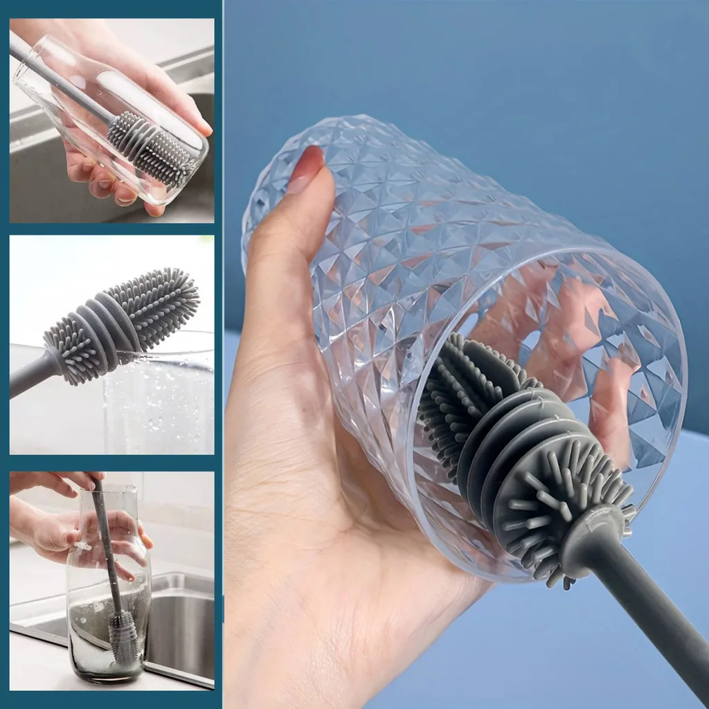 Silicone Cup Brush Milk Bottle Cleaning Brush Long Handle Water Bottles Cleaner Glass Cup Cleaning Brush Household Cleaning Tool 
Silicone Cup Brush Milk Bottle Cleaning Brush Long Handle Water Bottles Cleaner Glass Cup Cleaning Brush Household Cleaning Tool