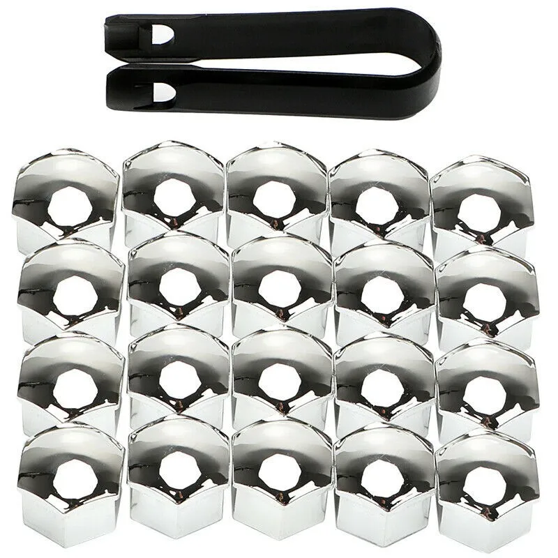 20PCS 17mm Chrome Nut Cap Wheel Bolts Removal Tool Wheel Set For Any Car 16 Standard Ones 4 Locking Cap Plastic Car Accessories
20PCS 17mm Chrome Nut Cap Wheel Bolts Removal Tool Wheel Set For Any Car 16 Standard Ones 4 Locking Cap Plastic Car Accessories