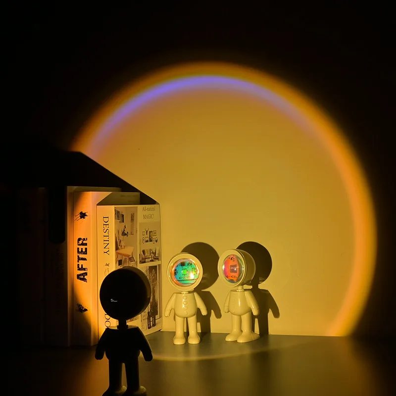 Astronaut Rainbow Projection Sun Lamp Table Night Light Chargeable Sunset Lamp Dimmable Bedroom 4 Types Atmosphere Light
Astronaut Rainbow Projection Sun Lamp Table Night Light Chargeable Sunset Lamp Dimmable Bedroom 4 Types Atmosphere Light