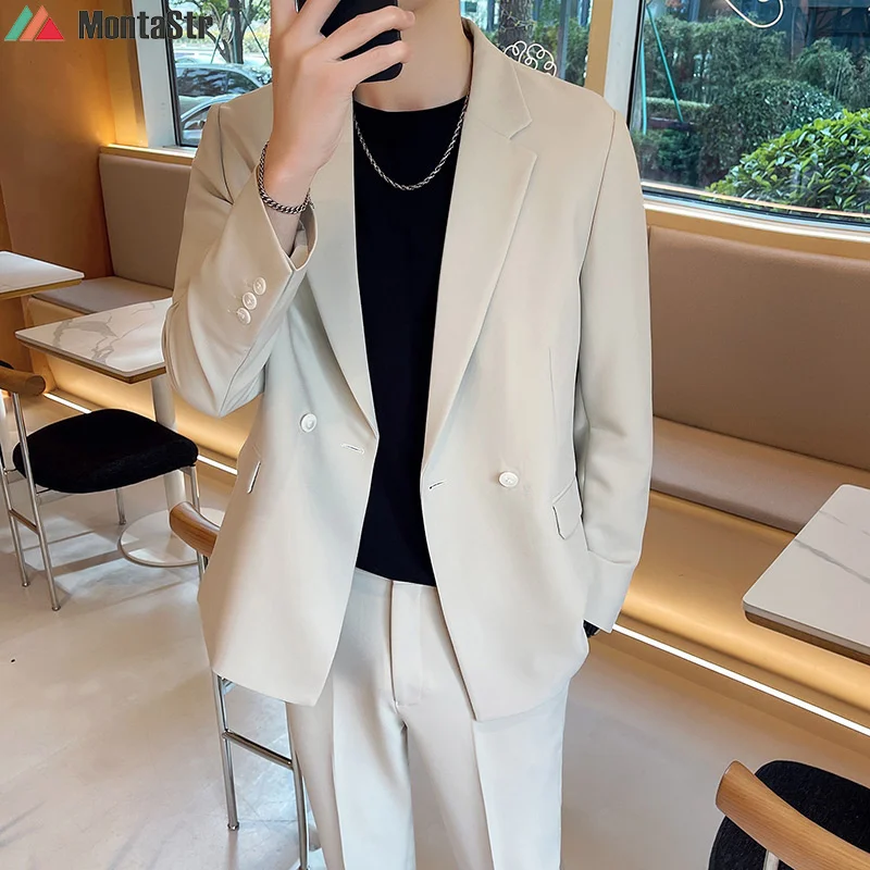 2 Pcs Set Blazers Jacket Pants / 2022 Fashion New Men's Casual Boutique Double-breasted Solid Color Dress Suit Coat Trousers
2 Pcs Set Blazers Jacket Pants / 2022 Fashion New Men's Casual Boutique Double-breasted Solid Color Dress Suit Coat Trousers
