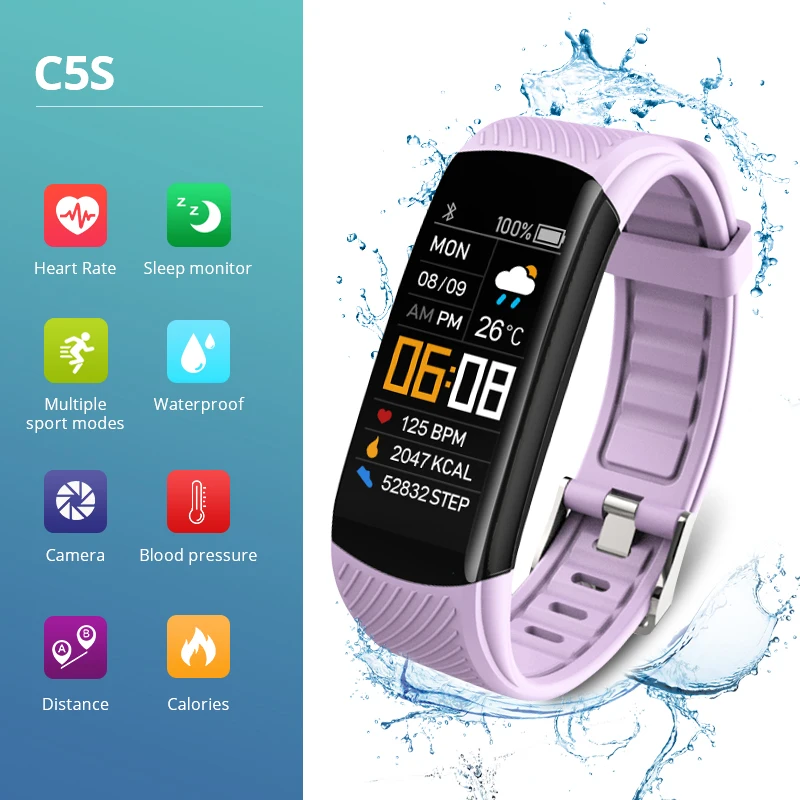 C5S Smart Bracelet Color Screen Sport Wristband Pedometer Heart Rate Sleep Monitoring Bracelet IP67 Waterproof for Fitness
C5S Smart Bracelet Color Screen Sport Wristband Pedometer Heart Rate Sleep Monitoring Bracelet IP67 Waterproof for Fitness