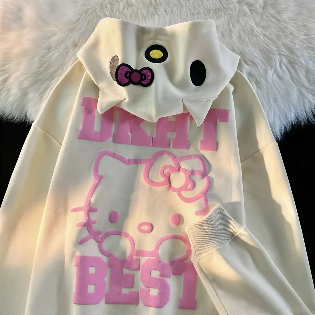 Sanrio Kawaii Hello Kitty Cute Hooded Sweater Coat Female Spring Autumn Cotton Loose Large Size Thin Couple Sweater Coat Gift
Sanrio Kawaii Hello Kitty Cute Hooded Sweater Coat Female Spring Autumn Cotton Loose Large Size Thin Couple Sweater Coat Gift