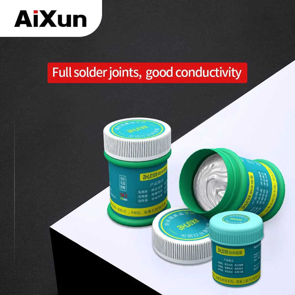 AiXun 50g Solder Paste For CPU Upper PCB Micorsoldering Mobile Repair Motherboard Dedicated Ball Planting 138 183 158 Tin Paste
AiXun 50g Solder Paste For CPU Upper PCB Micorsoldering Mobile Repair Motherboard Dedicated Ball Planting 138 183 158 Tin Paste