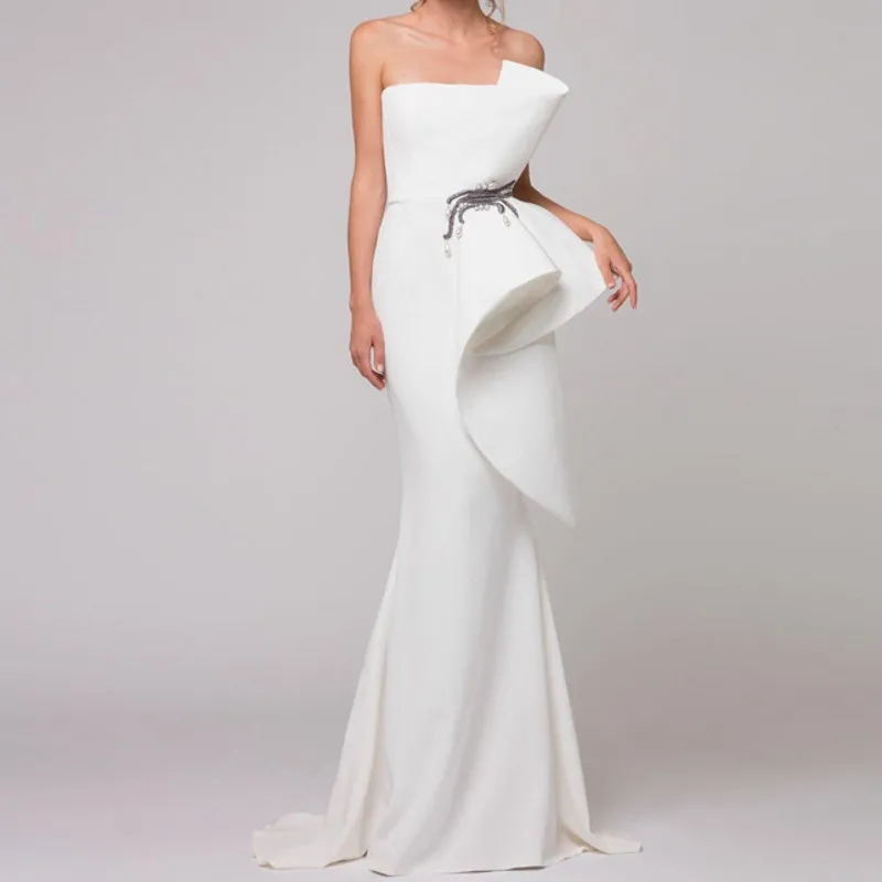 Elegant Formal Gown Evening Dresses Sash Vestido De Festa Sheer Ruffles Beaded Evening Dresses White Mermaid Long Abendkleider
Elegant Formal Gown Evening Dresses Sash Vestido De Festa Sheer Ruffles Beaded Evening Dresses White Mermaid Long Abendkleider
