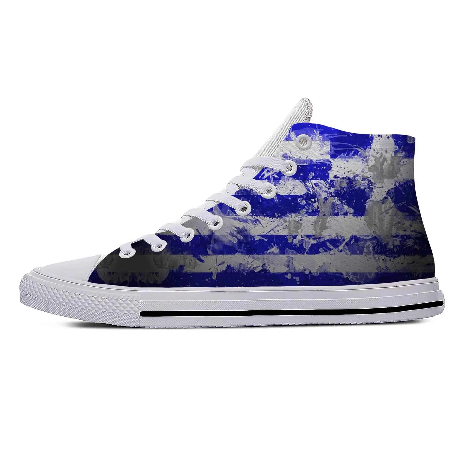 

Hellenic Greek Greece Flag Patriotic Cool Fashion Casual Cloth Shoes High Top Lightweight Breathable 3D Print Men Women Sneakers