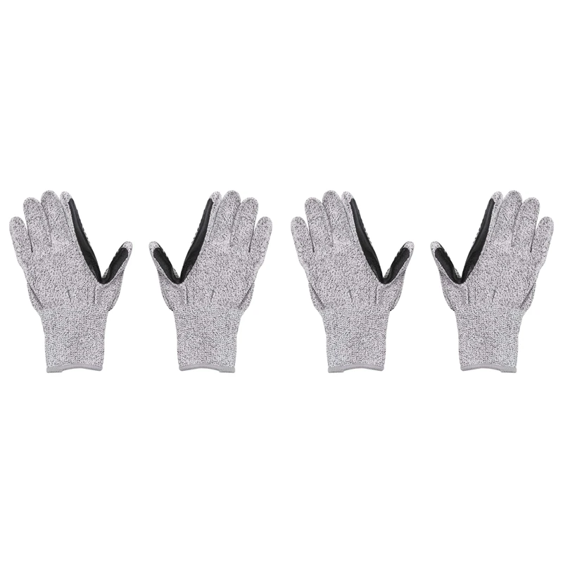 

2X Cut Resistant Gloves Level 5 Anti-Slip Silicone Strip Gloves Wear-Resistant Safety Working Gloves For Glass Handling
