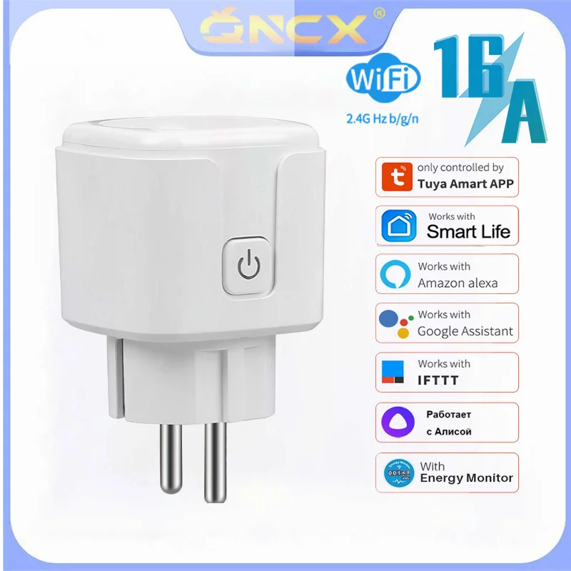QNCX 16A Smart WiFi Plug EU AU UK US Power Monitor Wireless Tuya Sockets Support Google Home Alexa Voice Control Home Socket
QNCX 16A Smart WiFi Plug EU AU UK US Power Monitor Wireless Tuya Sockets Support Google Home Alexa Voice Control Home Socket