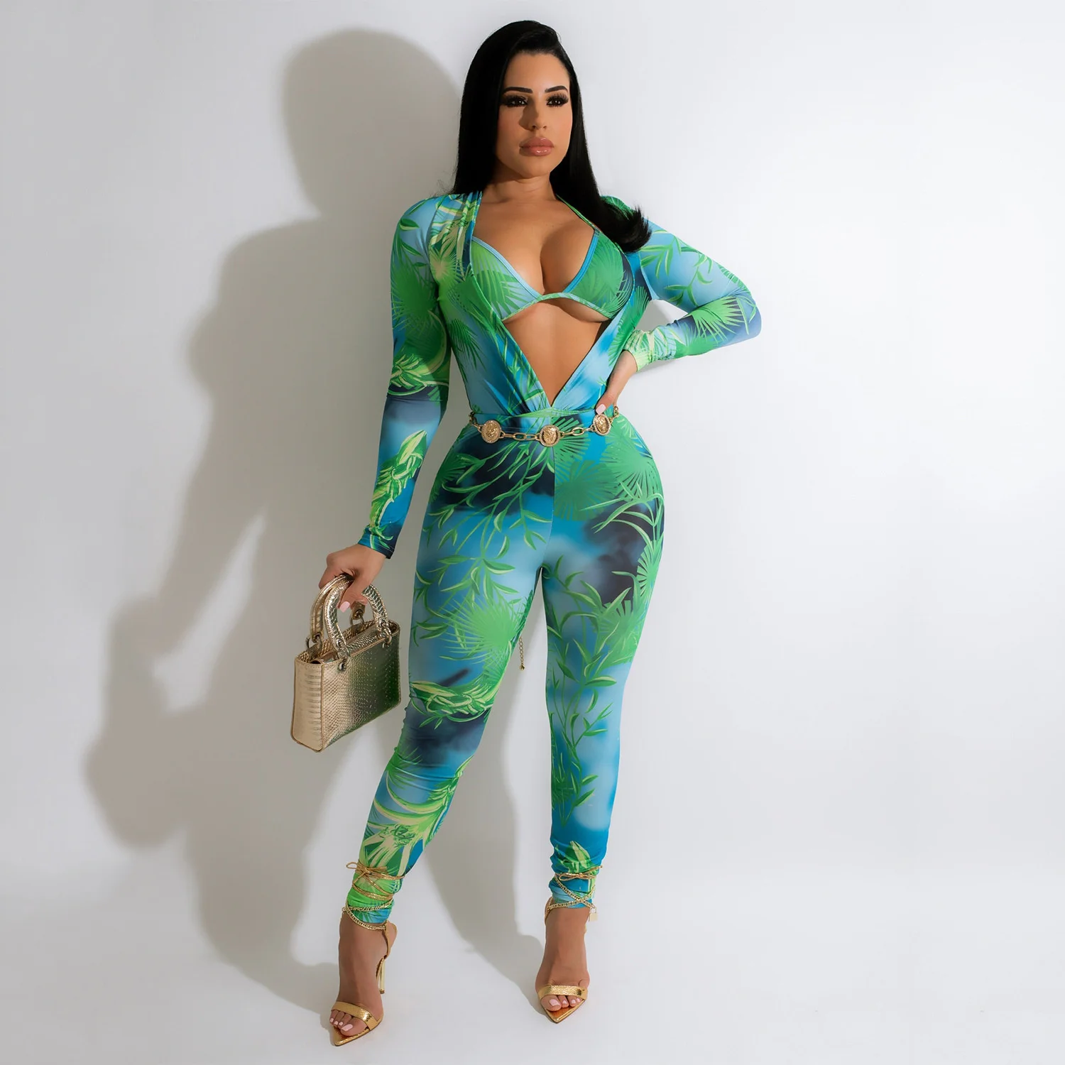 SUJYing New Women's Fashion Sexy Hollow Out Tight Printed One-piece Long Sleeved Pants Set Full Length
SUJYing New Women's Fashion Sexy Hollow Out Tight Printed One-piece Long Sleeved Pants Set Full Length