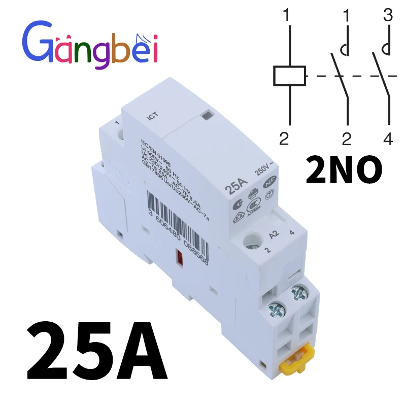 Модульный бытовой контактор Gangbei iCT 220В
Модульный бытовой контактор Gangbei iCT 220В