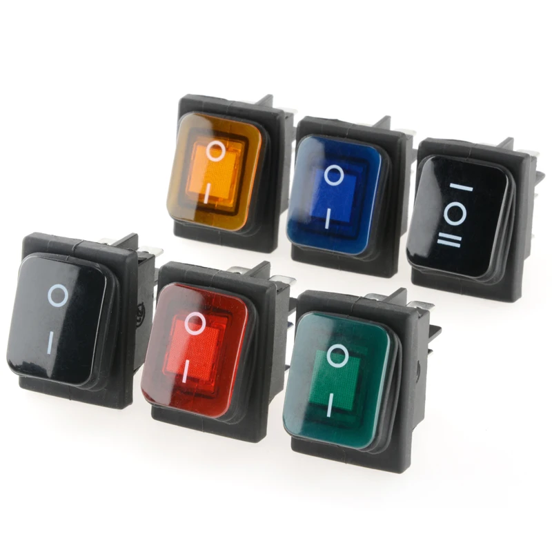 

KCD4 AC 16A/250V 20A/125V 4/6Pin Electrical Equipment With Light Power Switch ON-OFF-ON 3 Position Boat Rocker Switch