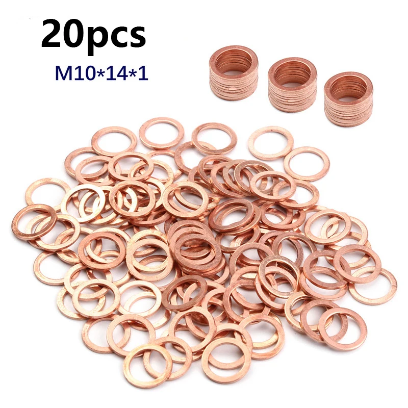 10Pcs/Pack Solid Copper Washer Flat Ring Gasket Sump Plug Oil Seal Fittings 10*14*1MM Washers Fastener Hardware Accessories
10Pcs/Pack Solid Copper Washer Flat Ring Gasket Sump Plug Oil Seal Fittings 10*14*1MM Washers Fastener Hardware Accessories
