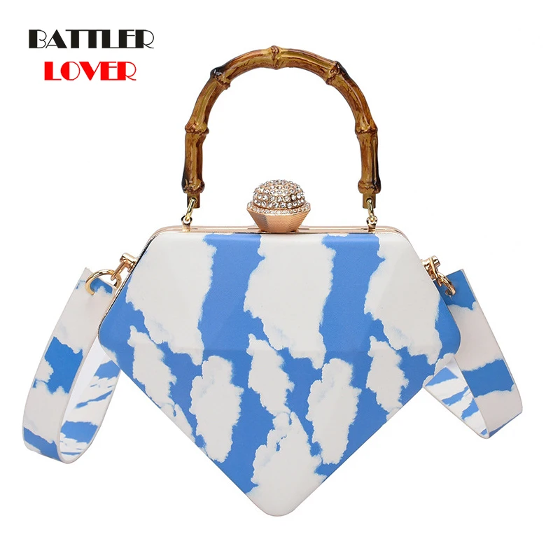 Diamond Shape Fashion Purses And Handbags For Women Candy Color Bamboo Handle Party Clutch Designer Shoulder Bag Lady Cross Body
Diamond Shape Fashion Purses And Handbags For Women Candy Color Bamboo Handle Party Clutch Designer Shoulder Bag Lady Cross Body