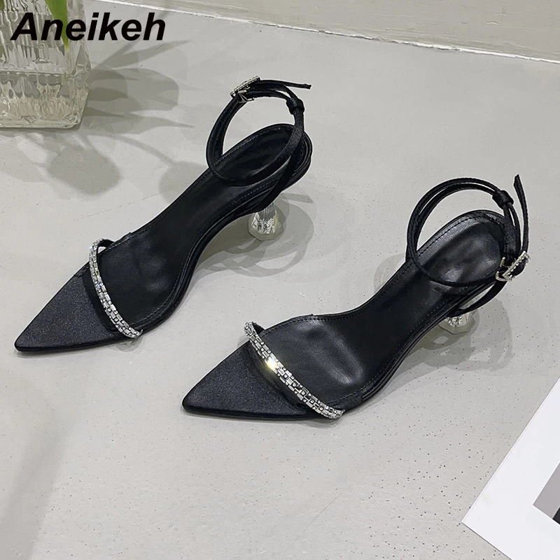 Aneikeh, новинка 2023, блестящие сандалии с кристаллами, летняя модная сексуальная обувь с открытым носком для офиса и работы, уличная нескользящая обувь на высоком каблуке 35-39
Aneikeh, новинка 2023, блестящие сандалии с кристаллами, летняя модная сексуальная обувь с открытым носком для офиса и работы, уличная нескользящая обувь на высоком каблуке 35-39