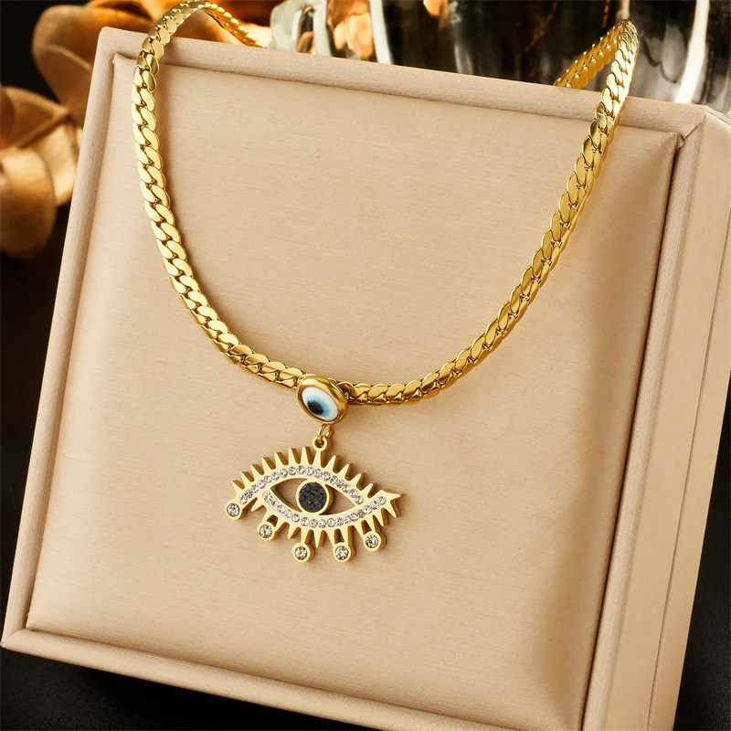316L Stainless Steel Vintage Eye Zircon Pendant Necklace For Women Girl Fashion Choker Chain Non-fading Jewelry Gift Wholesale
316L Stainless Steel Vintage Eye Zircon Pendant Necklace For Women Girl Fashion Choker Chain Non-fading Jewelry Gift Wholesale