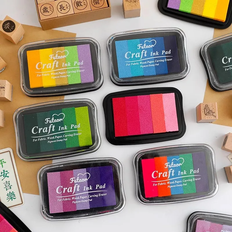 5 Colors Mixed Ink Pad Large Gradual Oil Based Rubber Stamp DIY Finger Print Scrapbooking Crafts Kawaii Stationery Kids Gift
5 Colors Mixed Ink Pad Large Gradual Oil Based Rubber Stamp DIY Finger Print Scrapbooking Crafts Kawaii Stationery Kids Gift