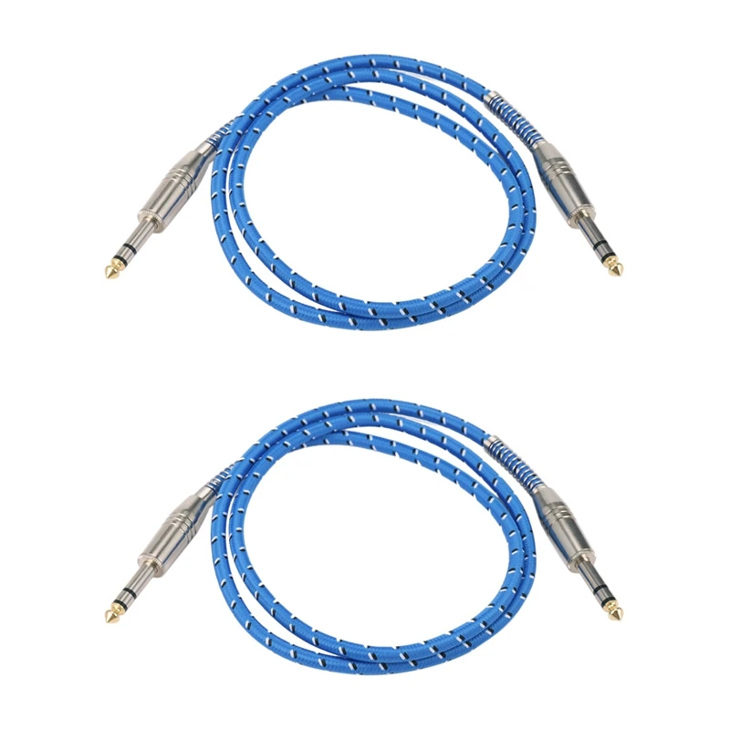 2Set 6.35Mm To 6.35Mm Audio Cable Male To Male For Electric Guitar Mixer Stereo Cable(1 Meter), Blue+Silver
2Set 6.35Mm To 6.35Mm Audio Cable Male To Male For Electric Guitar Mixer Stereo Cable(1 Meter), Blue+Silver