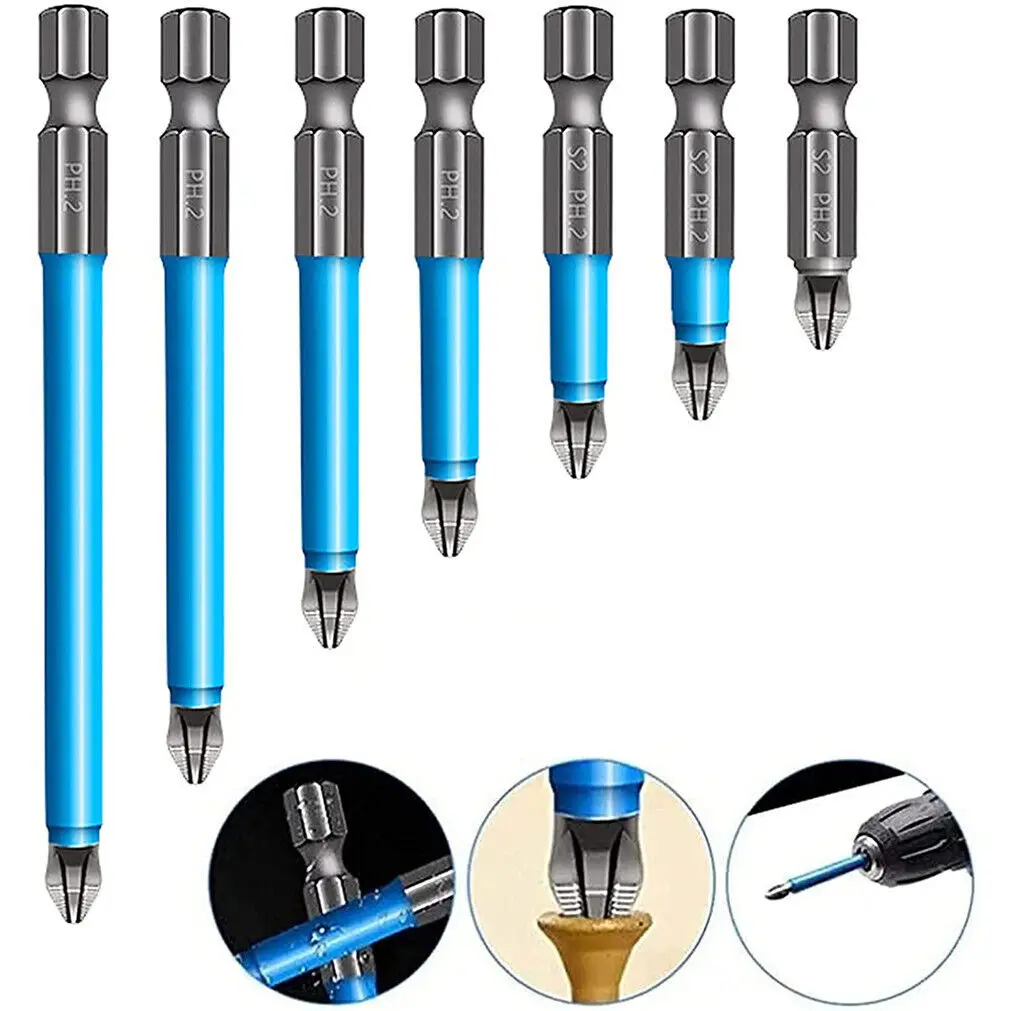 7Pcs Non-Slip Cross Bit Drill Magnetic PH2 Electric Screwdriver Bits Batch Head Wind Impact Driver Bit Magnetic Anti-Slip Drill
7Pcs Non-Slip Cross Bit Drill Magnetic PH2 Electric Screwdriver Bits Batch Head Wind Impact Driver Bit Magnetic Anti-Slip Drill