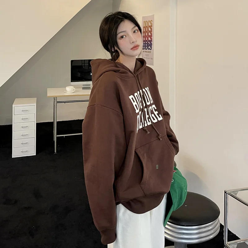 American Hooded Sweater Women's Spring and Autumn 2021 New Loose Korean Lazy Design Sense of Top
American Hooded Sweater Women's Spring and Autumn 2021 New Loose Korean Lazy Design Sense of Top