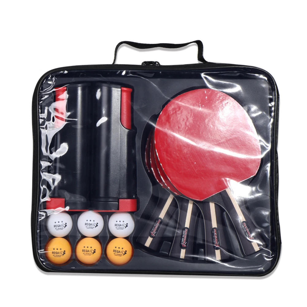 Professional Double-Sided Rubber Table Tennis Racket Set With 4 Ping Pong Paddles + 1 Net+6 Balls Pingpong Bat
Professional Double-Sided Rubber Table Tennis Racket Set With 4 Ping Pong Paddles + 1 Net+6 Balls Pingpong Bat