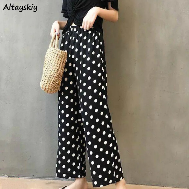 Wide Leg Pants Women Chiffon Dot Summer Retro Fashion Korean Modern Slim High Waist Female Capris Comfortable Fall Befree
Wide Leg Pants Women Chiffon Dot Summer Retro Fashion Korean Modern Slim High Waist Female Capris Comfortable Fall Befree